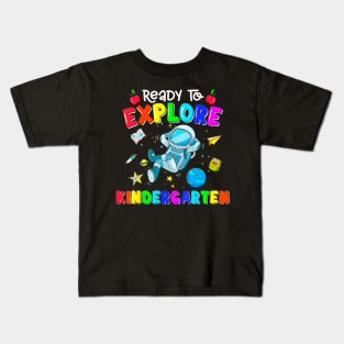 Boys Ready To Explore Kindergarten Back To School Astronomy Kids T-Shirt
